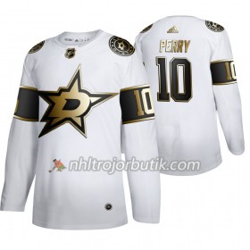 Män Ishockey Dallas Stars tröja Corey Perry 10 Adidas 2019-20 Golden Edition Vit Authentic